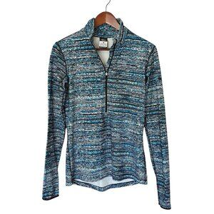 Nike Pro Women's Medium Lightweight Pullover Quarter Zip Purple Teal Black